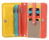 PIERRE CARDIN CROSS BODY WALLET & ORGANISER - ORANGE/YELLOW