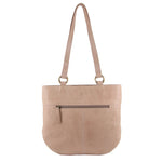 PIERRE CARDIN HERRINGBONE EMBOSSED LEATHER SHOULDER BAG - DUSTY PINK