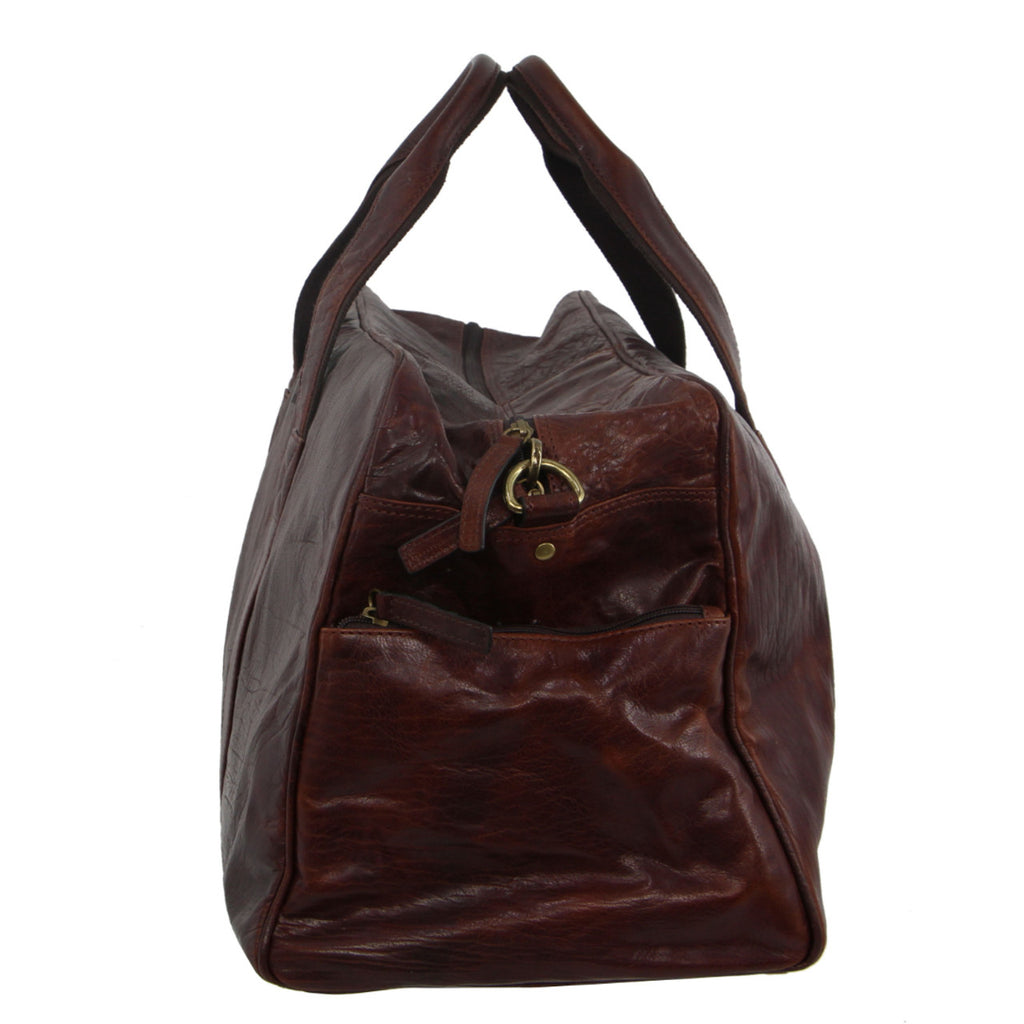 Chestnut leather barrel bag on sale