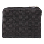 PIERRE CARDIN BLACK WOVEN LEATHER WALLET