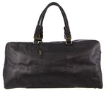 PIERRE CARDIN BLACK LEATHER DUFFEL BAG