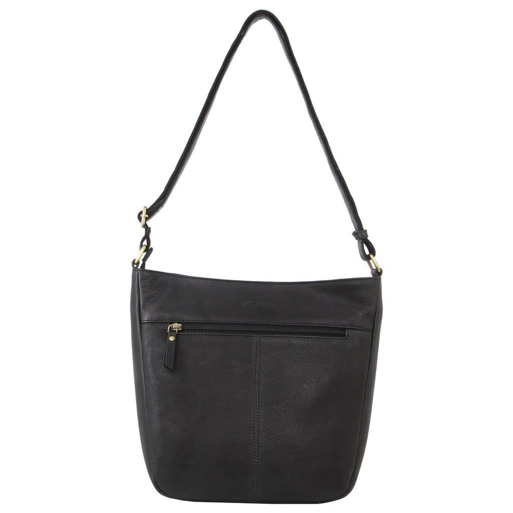 PIERRE CARDIN HERRINGBONE LEATHER LARGE CROSSBODY BAG BLACK Tom Bridget Boutique