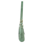 PIERRE CARDIN WOVEN EMBOSSED LEATHER BAG - GREEN