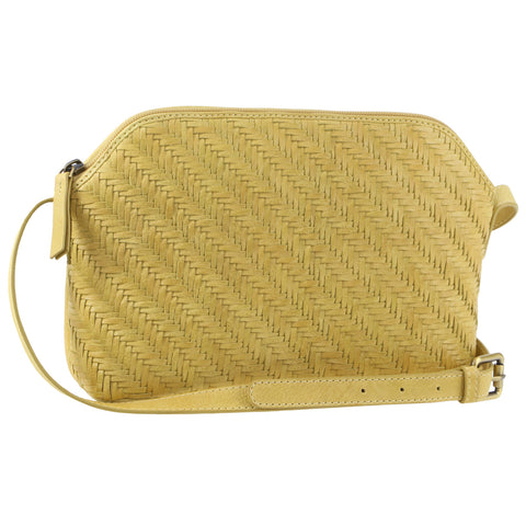 PIERRE CARDIN LEATHER HANDBAG - YELLOW