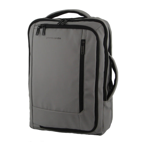 PIERRE CARDIN BUSINESS BACKPACK/BRIEFCASE WITH USB PORT - GREY