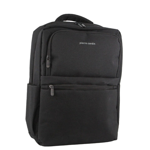 PIERRE CARDIN LIGHTWEIGHT TRAVEL & BUSINESS BACKPACK WITH USB PORT - BLACK