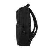 PIERRE CARDIN LIGHTWEIGHT TRAVEL & BUSINESS BACKPACK WITH USB PORT - BLACK
