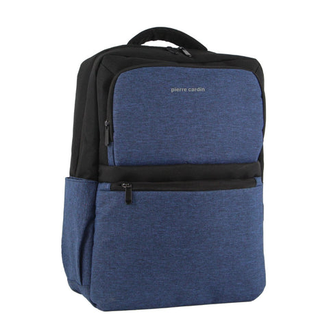 PIERRE CARDIN LIGHTWEIGHT TRAVEL & BUSINESS BACKPACK WITH USB PORT - NAVY