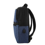 PIERRE CARDIN LIGHTWEIGHT TRAVEL & BUSINESS BACKPACK WITH USB PORT - NAVY