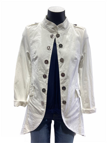 SUZY D PLAIN MILITARY JACKET - WHITE