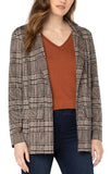 LIVERPOOL BOYFRIEND BLAZER - TAN/BLACK PLAID