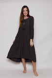 SUZY D - CREPE BOHO MAXI DRESS - BROWN