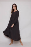 SUZY D - CREPE BOHO MAXI DRESS - BROWN